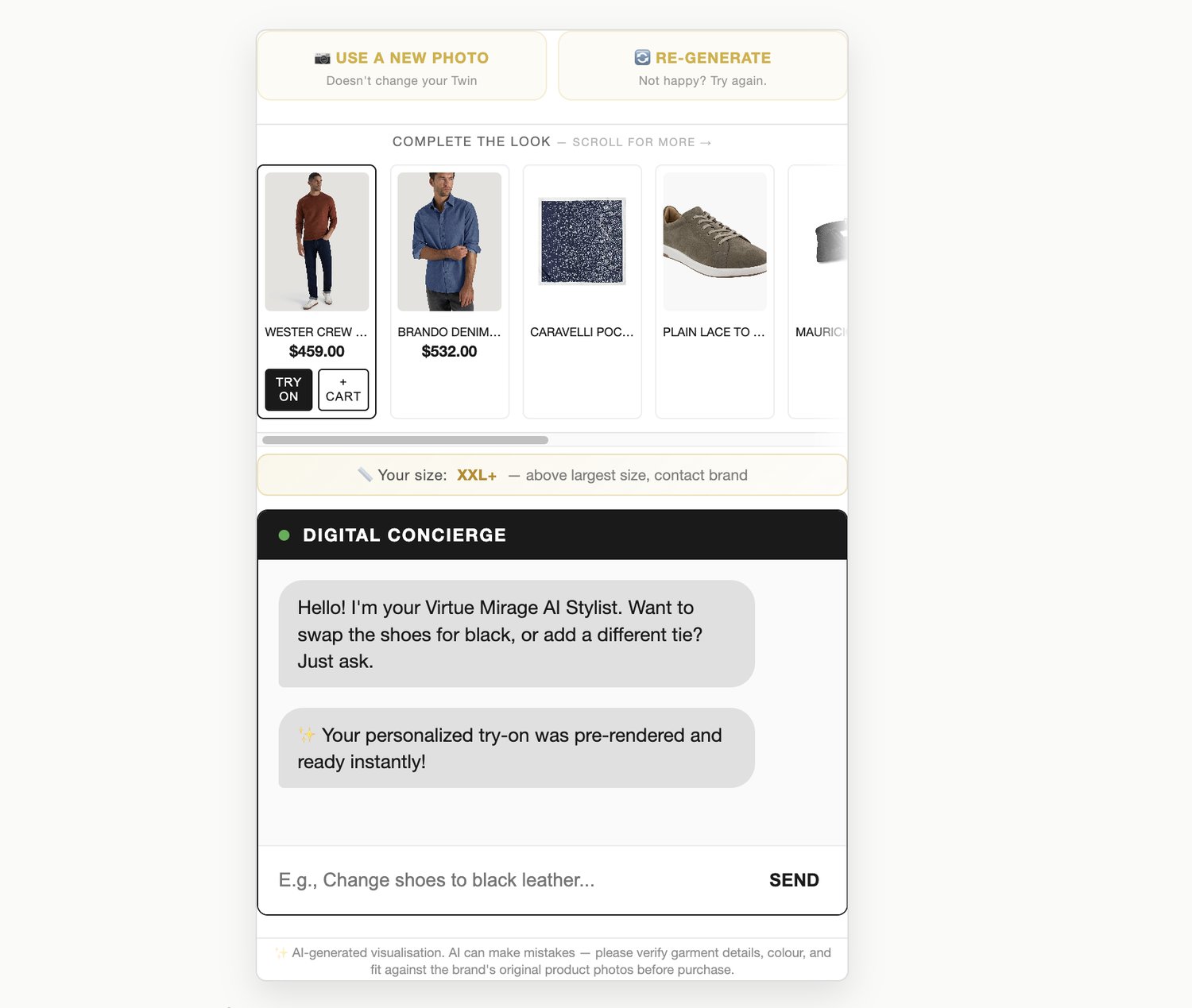 Real-measurement size recommendation on a fashion product page — the single highest-leverage fix before Christmas gift season