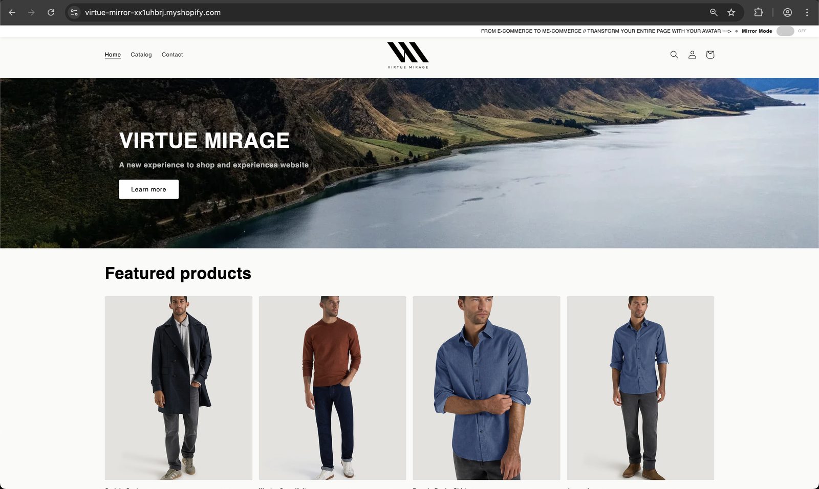 Standard menswear storefront — generic model